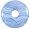Lebensquelle Plus Edelstein Donut Ø 30 mm + Baumwollband + Edelsteinkarte | Naturstein Anhänger Halskette | Echte Heilsteinkette inkl. Band (Chalcedon, blau)