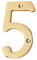 Motif 4-Inch Solid Brass Lacquered Polished Mailbox Numbers modern house numbers for outside House Numbers Address Sign For Door, Outdoor Decor (Number 5)