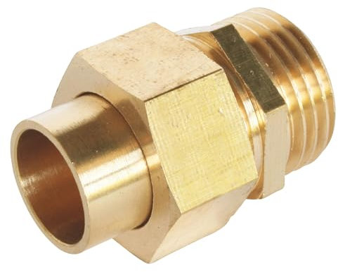 SOMATHERM FOR YOU, Raccord laiton à souder union droit 3 pièces Ø14, mâle 15/21, pour tube cuivre Idéal pour plomberie, réseaux d'eau sanitaire et chauffage Étanchéité assurée