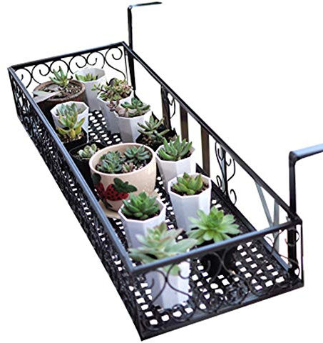 Europeo Flor De Pie De Hierro Forjado/BalcóN Barandilla De La Pared del Marco De Plantas Colgantes Ventana Flor SuspensióN AlféIzar Macetas De Rejilla