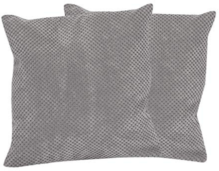 2er Pack Kissenhülle 40x40 Silber Kissenbezug mit Noppen Struktur Serie Piano