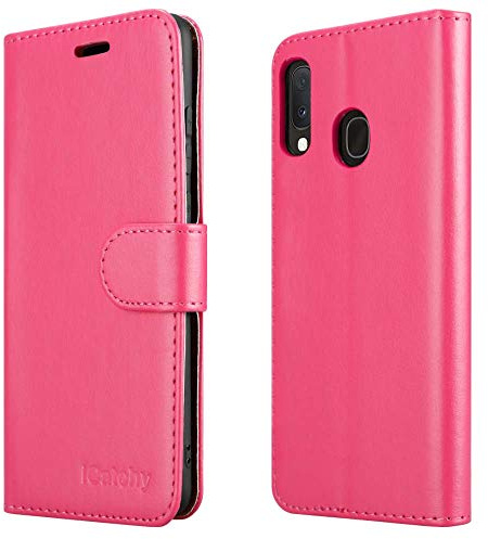 For Samsung Galaxy A20e Case Wallet Book [Stand View] Card Case Cover Magnetic Closure [Kickstand] Full Protection Premium Leather Folio Case Compatible with Samsung Galaxy A20E Phone Cover (Pink)