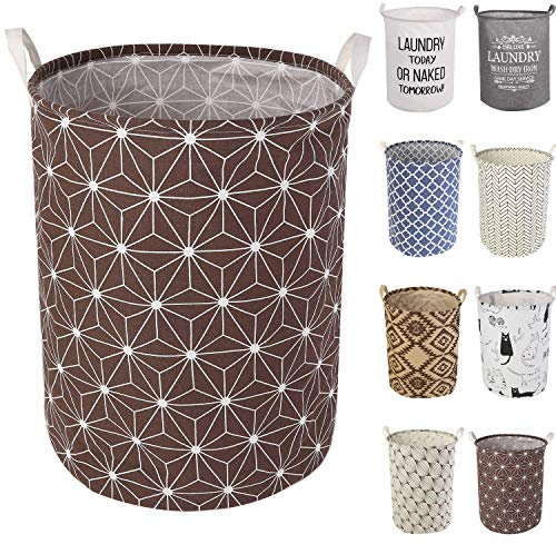 LessMo 19.7 Wäschekorb Lagerung Sorter, Pop-Up Wäschekorb Faltbar, wasserdichte Runde Baumwolle Leinen für Schlafzimmer Lagerung Baby Kleidung Spielzeug