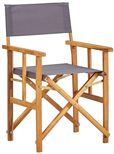 Tidyard Regiestuhl Gartenstuhl im stilvollen Design,Gartenmöbelset Campingplatz 55 x 56 x 88 cm Faltbar für einfache Lagerung und Transport,Massives Akazienholz Sitz und Rückenlehne aus Stoff