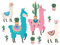 GRAZDesign Wandtattoo Kinderzimmer Lama Alpaka | Babyzimmer Deko Jungen und Mädchen | Baby Aufkleber | türkis und rosa, Aquarell Farben, als Set 57x80cm