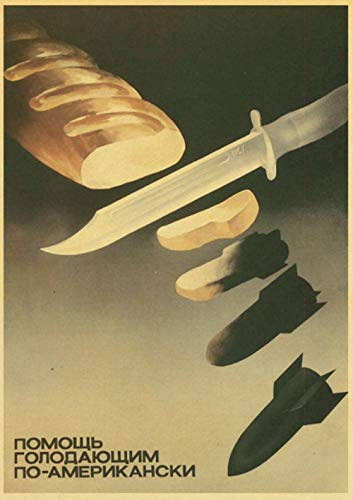 LLAAIT Vintage Stalin UDSSR CCCP Poster Gute Qualität Drucke und Poster Wandkunst Retro Poster für Home Room Wanddekoration Aufkleber, E165,30X21cm