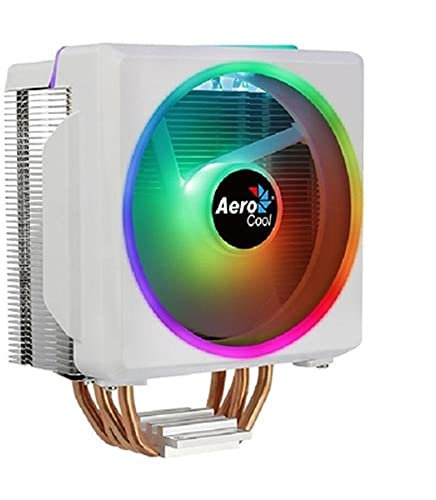 Aerocool, CYLON4FW, Disipador CPU ARGB Blanco, TDP 145W, Ventilador ARGB 12cm, HCTT