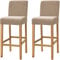 Dimatic Samt Plüsch Stuhl Abdeckung Theke Pub Bar Hocker Stuhl Slipcover für Esszimmer Cafe Barhocker Slipcover Möbelschutz Anti-Rutsch-Bezug mit elastischem Boden, 2er Set, Kamel