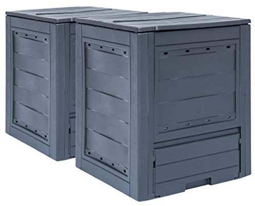 Ksodgun Garden composter 2 pcs. Thermo composter quick composter composter composter composter for garden gray 60 x 60 x 73 cm 520 L