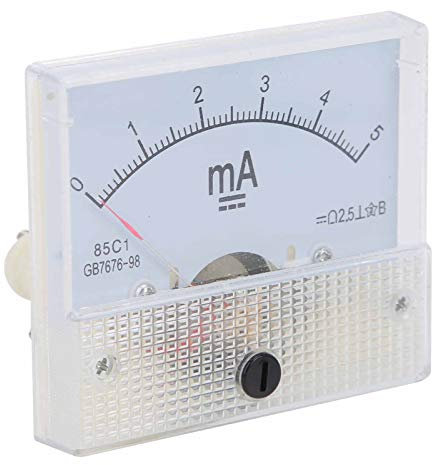 Amperometro Corrente Continua DC 0-5mA Rettangolo Analogico Corrente Pannello Tipo Puntatore Amperometro Misuratore Installazione Verticale