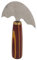 Cuchillo de Cuero de Cabeza Redonda, Cuchillo de Media Luna de Acero con Doble Filo, Fácil de Controlar para Tallar Cuero(L)