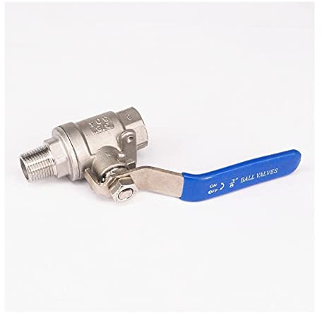 SUOFEILAIMU Edelstahl Kugelhahn 3 / 8inch Weibliche zu männlichen SS304 Edelstahl 2-teiliges Kugelhahn-Kugelhahn Vollhafen Wasserdampf 2,5mpa