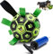 Hundefreund Ballon de Foot Lumineux pour Chiens, Jouet avec Anses, Balle Football avec Pompe - Interactive (15 cm) pour l'Intérieur, l'Extérieur et dans l'Eau
