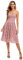 Atnlewhi Damen Vintage ärmellosen V-Ausschnitt A-Linie Kleid Blumen Knielang Spitzenkleid Brautjungfer Elegante Cocktailkleider - Rosa - XL