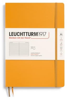 LEUCHTTURM1917 365635 Notizbuch Composition (B5), Softcover, 123 nummerierte Seiten, Rising Sun, Liniert