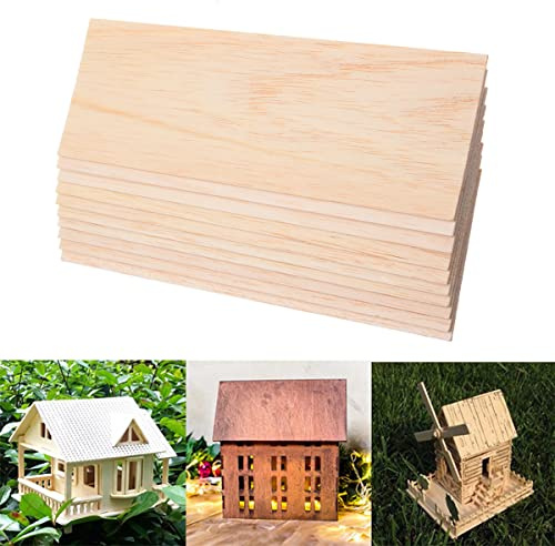 20 Stück Holzteller Balsaholz Hobby Holz Blätter für Handwerk DIY Haus Schiff Flugzeug Modell Spielzeug 300 x 100 x 2 mm