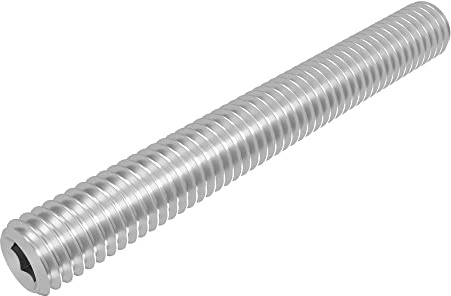 SECCARO Perni filettati con taglio ad anello, M5 x 40 mm, in acciaio inox V2A VA A2, DIN 916/ISO 4029, esagonali, 20 pezzi