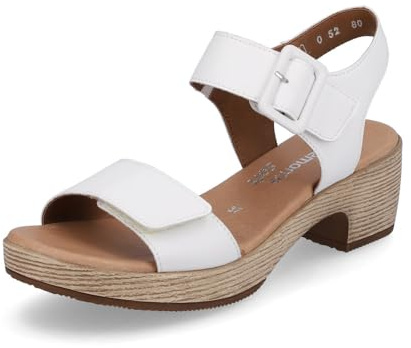 Remonte Women's D0n52 Heeled Sandal (Weiss, UK Footwear Size System, Adult, Women, Numeric, Medium, 7.5)