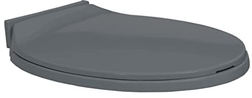 WIFESE Abatant WC à Fermeture en Douceur Gris Ovale 46x34 cm Siège de Toilette Facile à Nettoyer Lunette de Toilette Cuvette Toilette Planche WC pour Maison Restaurant Magasin Hôtel