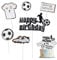 Silars Tortendeko Fussball, 6stk Papier Tortenaufleger Fussball Happy Birthday Tortendeko Cake Topper Geburtstag, Fußball Kuchen Topper für Geburtstagskuchen Dekorationen in Geburtstag Party