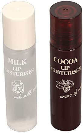 Repair Lip Oil Roller, Nourishing Roll Lip Gloss Set Hydrating 2pcs Transparent Fade Lines Cocoa Milk für Trockenen Mund