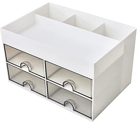 Gfamous Büro-Schreibtisch-Organizer mit Schublade,Fächer Büro Organizer, Four Drawers Bürobedarf und Schreibtisch-Accessoires,Desktop Organizer für Stifte Aufbewahrungsbox Schreibtisch Zubehör