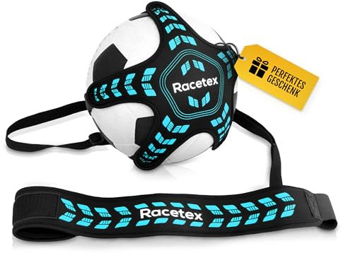 Racetex Fussballtrainer mit Schnur [EINSTELLBARE LÄNGE] - Das perfekte Trainingsgerät für Fußballer - Fussball Trainer Zubehör für Vereinskicker - Fußballtrainingsgürtel Geschenkidee