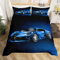 Sportwagen Bettwäsche Blau Rennen Auto Bettwäsche 135x200 Jugendliche Jungen Extreme Sport Bettwäsche Set Cool Speed Sport Auto Luxus Bettbezug Kinder Teens Männer Dekor Bettwäsche Set Mikrofaser