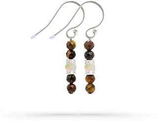 Liberty Angels 925 Silber Ohrringe (Tiger Auge)