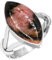 Jeweloporium 925 Silber Ringe für Damen Größe 70(22.3) Echt Rosa Rhodonit in schwarzem Mangan mit Stein Kostüm Silber Ringe Engagement Geschenk Jahrgang Schmuck