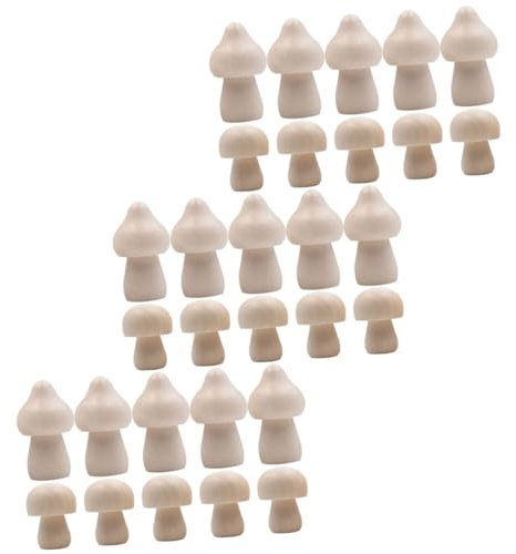 Zerodeko 40stücke Unfinished DIY Unlackiert Pilz Form Kunst Handwerk Hause Ornament Für Junge Mädchen Bemalen Und Dekoration