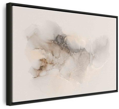 B&D XXL Bilder mit Rahmen 90x60 cm Wandbilder groß Leinwandbild XXL schwarzer Holzrahmen modern Wanddekoration Kunstdruck Wanddeko Wohnzimmer Schlafzimmer Marmoroptik Aquarell Pastel