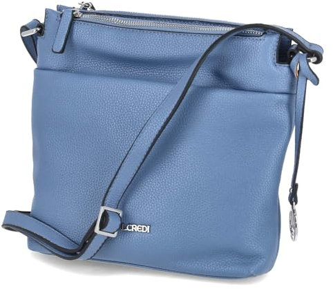 L.CREDI Damen Crossbody Bag/Schultertasche/Umhängetasche ELLA Blau Kunstleder, Größe:-, Farbauswahl:blau