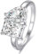 Yaresul Toi Et Moi Damen Verlobungsring - Silber 925 Weißgold Plattiert, 1,5ct 6x8mm Doppelstein Birne Geschnittenen Zirkonia, Größe 54.4(17.3)