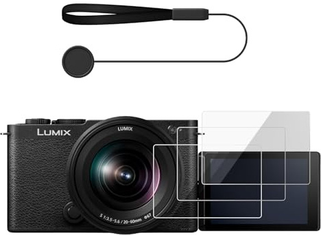 VOVMOEYA Displayschutzfolie für Panasonic Lumix S9 mit 1 Objektivdeckelleine und Montagewerkzeug, DC-S9 Panzerglasfolie, 0,25 mm, 9H, kratzfest, blasenfrei, 3 Stück