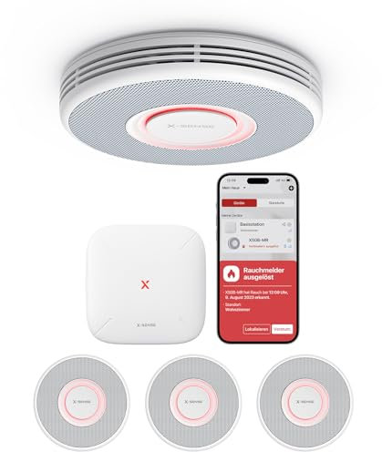 X-Sense Smarter Rauchmelder WLAN mit Sprachausgabe und 17 Standorten, Feuermelder, Rauchmelder vernetzt, 33 mm, Brandmelder mit SBS50 Basisstation, XS0B-MR31, 3 Stück