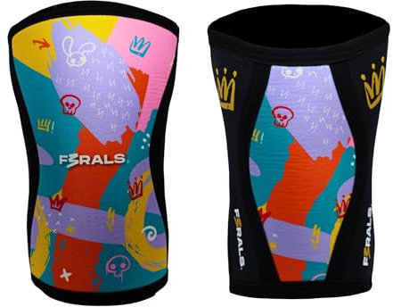 F3RALS ® Ginocchiere Palestra 7mm | Neoprene Cross Training e Bodybuilding - Supporto Ginocchia Compressione Unisex (Crown XL)