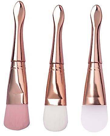 MERRYHAPY 3pcs Sleeping Mask Brush Rose Gold Silicone Mask Applicator Spatula for Beauty Care
