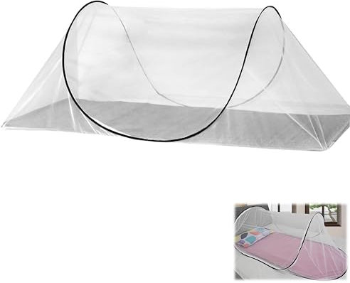 Bimhayuu Moustiquaire de Lit Pliable, Moustiquaire Réglable pour école, Moustiquaire de Voyage et Camping Portable, Moustiquaire Pop-up 1 Place Moustiquaire Lit 80x200 (Noir)