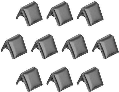 sourcing map 32Pcs Pinch Crimp Ends, 6mm Cord End Clasps Ribbon Crimp Ends Leather End Crimp End Fastener Rope Clip for Tag Belt Cotton Webbing DIY Making, Metallic Black