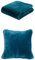 Gözze Premium Cashmere-Feeling Decke und 2er Set Cashmere-Feeling Kissen, 180x220 cm + 50x50 cm, Farbe: Petrol