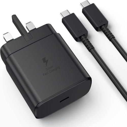 45W Super Fast USB-C Charger for Samsung Galaxy S25 Ultra/S24/S23 Ultra/S23+/S23/S22/S21+/A25/A15/Z Fold 3/S20 5G, 1.5M Type-C Cable