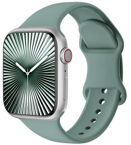 Patented Ersatzarmband Kompatibel mit Sport Apple Watch Armband 38mm 40mm 41mm 42mm,Ersatz armband Silikon Kompatibel mit iWatch SE Series 10 9 8 7 6 5 4 3 2 1 Ultra Herren Damen