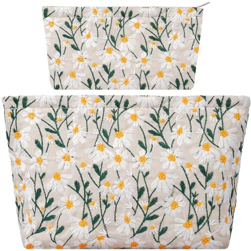 Aucuu Kosmetiktasche Kulturtasche, 2 PCS Make up Tasche, Kosmetiktasche Multifunktionaler, Reisen Kulturtasche, Kosmetiktaschenset, Kulturbeutel Schminktasche Organizer für Damen Mädchen