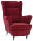 Refined Relaxsessel mit gepolstertem Sitz Armlehnen Fernsehsessel Loungesessel für Wohnzimmer Polstersessel Ruhesessel Sessel Weinrot Samt