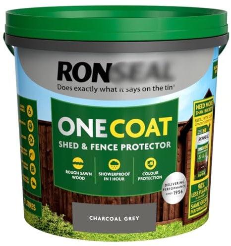 HighFigh One Coat Shed & Fence Protector 5L - Forest Green - Features: Waterproofs - Stops Rot & Decay - Dries In 1-2 Hours - Long Lasting Colour - Colour: Forest Green - Size: 5L (Approx.)