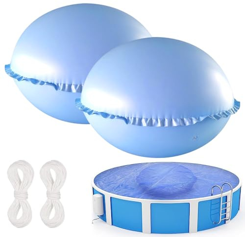 ADDLIVE 4x4ft Cuscino Piscina Invernale, 2 Pezzi Cuscino d'Aria per Piscina Invernale con 2 Corde da 15 Metri, Cuscino Gonfiabile Invernale Piscina Per Copertura Piscina Fuori Terra