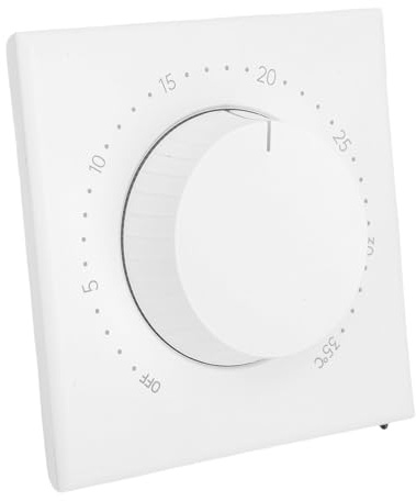 Generic Floor Heating Thermostat Manual Knob Mechanical LED Control for Home Office Fireproof Casing (5A Water Heating)