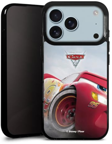 Silikon Hülle kompatibel mit Apple iPhone 17 Pro Case schwarz Handyhülle Lightning McQueen 95 Offizielles Lizenzprodukt Cars