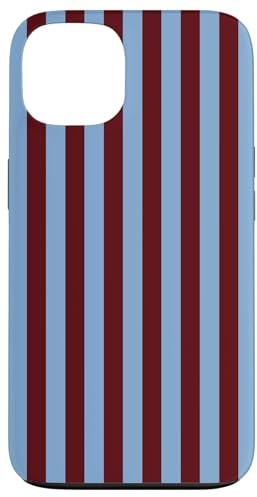 Burgundy Light Blue Striped Aesthetic Preppy Stripes Cute Case for iPhone 13